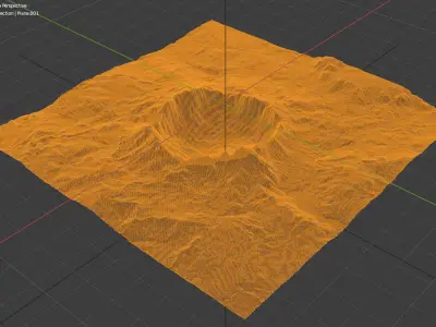 Alien Planet Moon  Crater Sci-Fi Fantasy Scenery 3D model