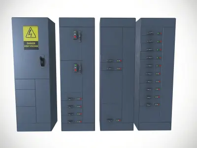 Factory Fuses Set Low-poly 3D model