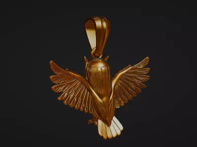 mechanical owl pendant Industrial arts 3D print model