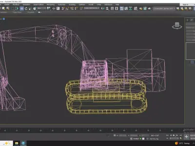 Excavator Construction PC850 Simplified Low-poly 3D model
