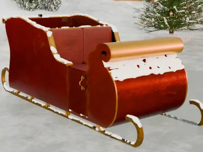 Santa Sleigh Modern - High Tech 3D model