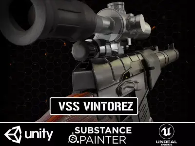 VSS Vintorez Low-poly 3D model purchase