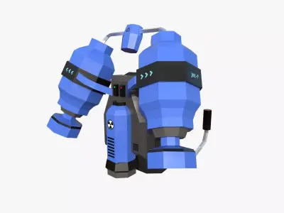 Jetpack Low Poly F03 - SciFi Character Design Low-poly 3D model