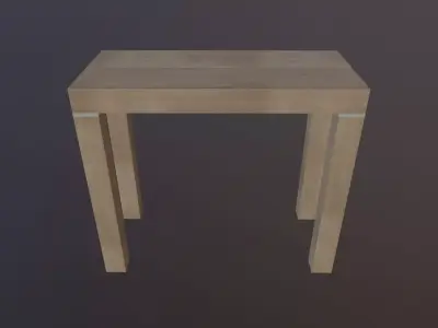 Wooden Table Low-poly 3D model 3