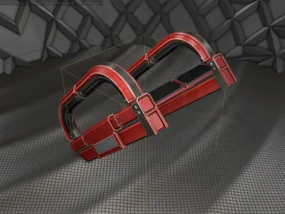 Sci-Fi Stairs - 10 - Red Version Low-poly 3D model
