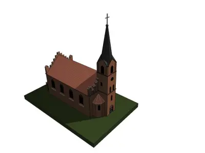 old church model in Barczewo 3D model