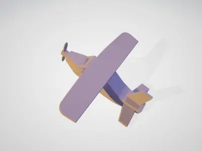 Wooden Airplane Toy - Small Aircraft Low-poly 3D model