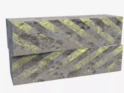 Concrete Barriers Low-poly 3D model buy