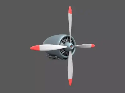 plane engine Low-poly 3D model by gameready2018