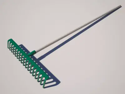 Garden Rake Low-poly 3D model