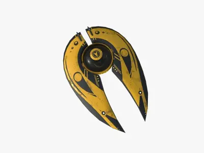 Alien Spaceship UFO I08 Yellow Dirt - Sci Fi Spacecraft Design Low-poly 3D model