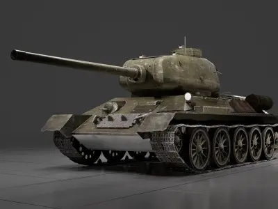 T-34-85 Soviet Medium Tank 3D model