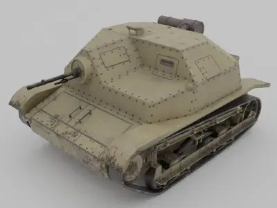 TKS tankette Low-poly 3D model