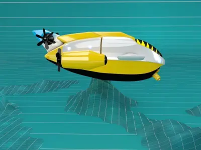 Submarine Balloon Ship 3D model