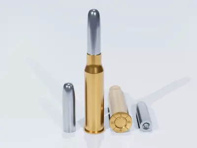 8x50R Mannlicher Cartridge 3D model
