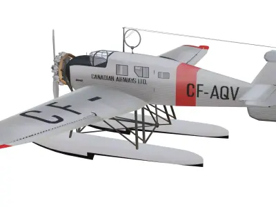 Junkers W 34 Floatplane Low-poly 3D model