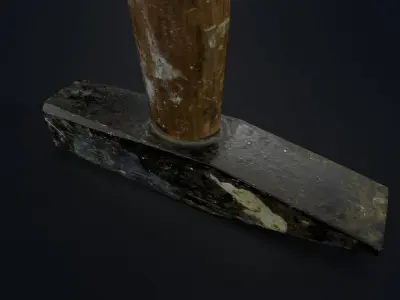 Small old hammer Low-poly 3D model