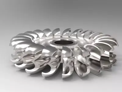 Pelton turbine Free 3D model