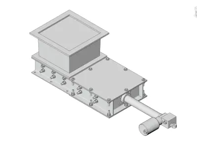 Valvula neumatica - Pneumatic Gate Valve 3D model