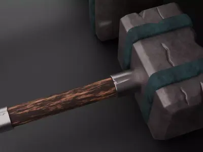 Medieval War Hammers PBR high poly FBX OBJ Low-poly 3D model
