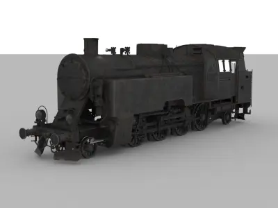 Railway Locomotive WW2 3D model