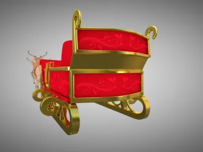 Claus deer 3d Rigged and Animated Low-poly 3D model