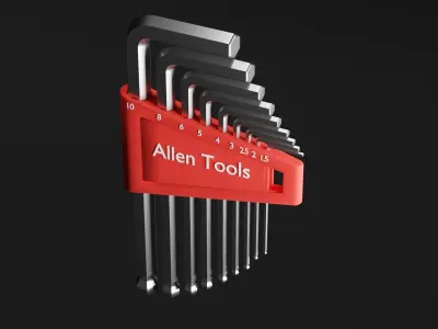Allen key set - Short rounded 3D model