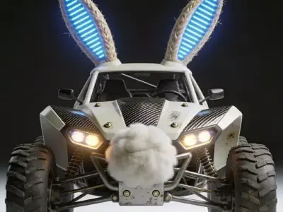 Realistic Future Bunny Buggy 3D Model Low-poly 3D model