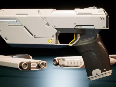 Futuristic Pistols Pack 2 Low-poly 3D model