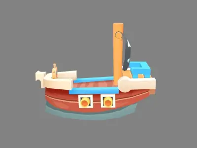 Cartoon Corsair Low-poly 3D model