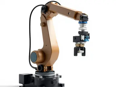 Precision Gantry Robot with Gripping End-Effector model pack Low-poly 3D model