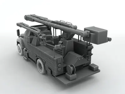 Service Utility Truck 2 Axle 3D model