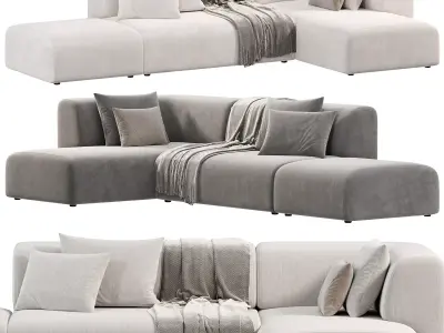 Corner sofa Industrial Loft gray 3D model