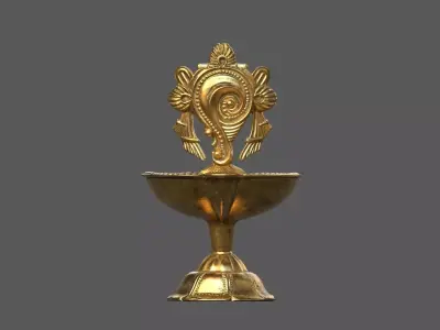 Small Brass Conch Lamp in Brass Low-poly 3D model