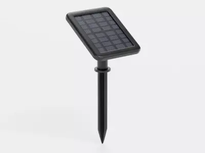 Mini Solar Panel with Ground Spike Low-poly 3D model