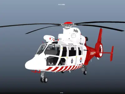 H145 Police Ambulance Helicopter High Detail 3D Model 3D model