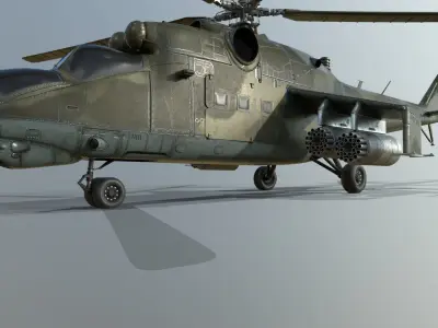 Helicopter - Source Files Attached 8K Unreal Engine  Low-poly 3D model