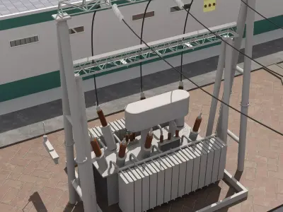 Electrical power substation-power station 3D model buy