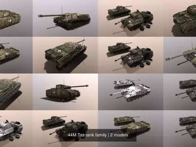 44M Tas tank family 3D Model Pack