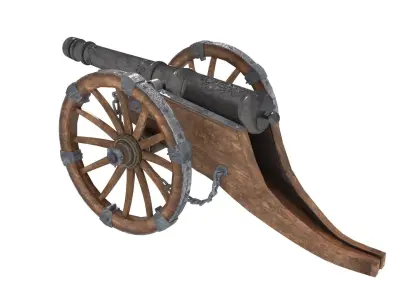 Russian cannon 18th century 3D model