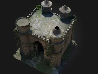 Fortress Entryway   Medieval Stronghold Gate Model 3D model