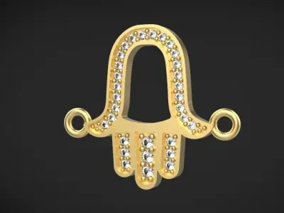 Fatima hand pendant-bracelet-part 3D print model