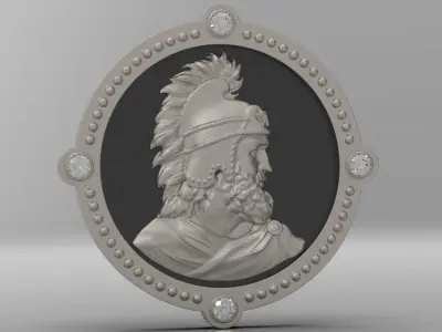 Medallion with st Vartan 3D print model