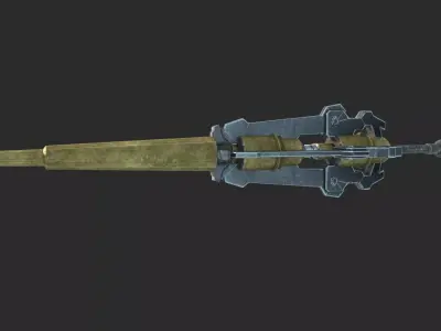 Future sci-fi electric shock long spear 3D model