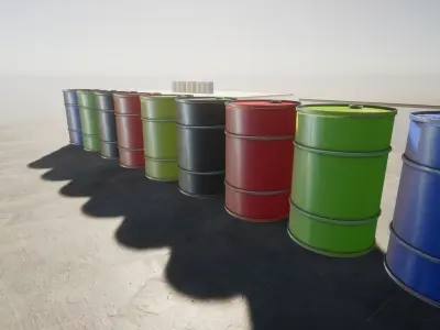 Different barrels  Low-poly 3D model