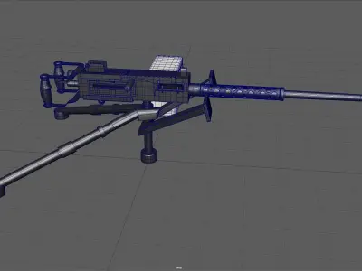machine gun Subdiv model with UVs 3D model