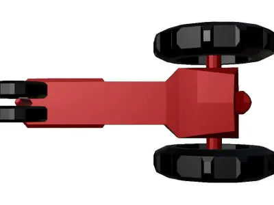 Low Poly Old Tractor Low-poly 3D model
