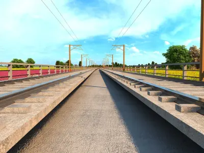 high-speed railway 3D model