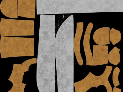 GILDED FALCHION Low-poly 3D model