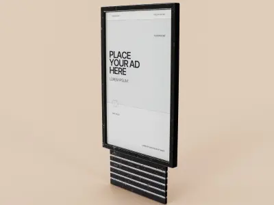 Advertising Billboard Vitrine Panel Low-poly 3D model